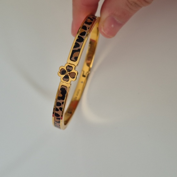 Jewelry - Gold Leopard Print Bangle Bracelet By Kate Spade